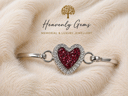 Sterling silver heart infinity bangle