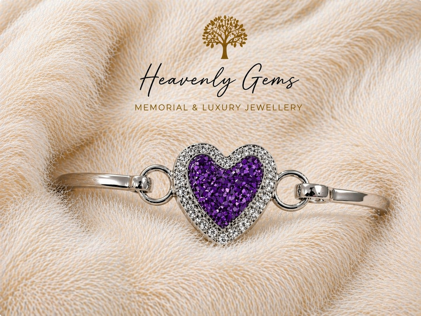 Sterling silver heart infinity bangle
