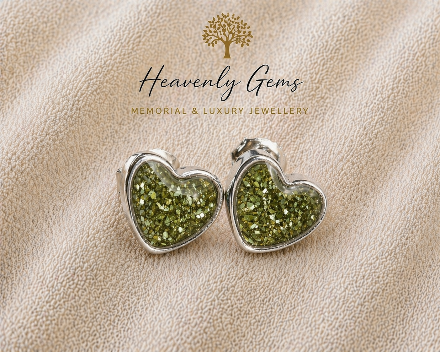Heart Stud Memorial Ashes Earrings UK – Sterling Silver Cremation Jewellery