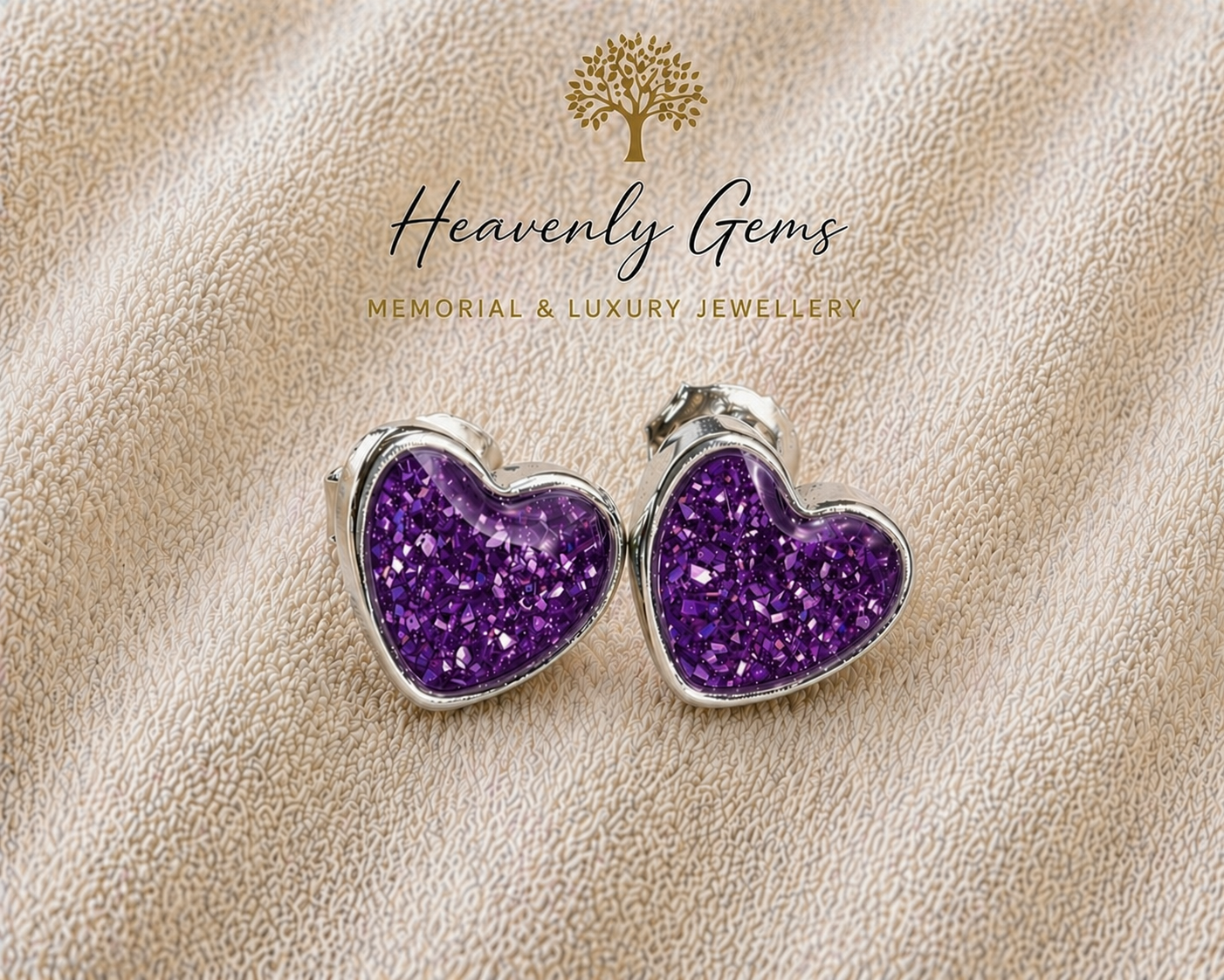 Heart Stud Memorial Ashes Earrings UK – Sterling Silver Cremation Jewellery
