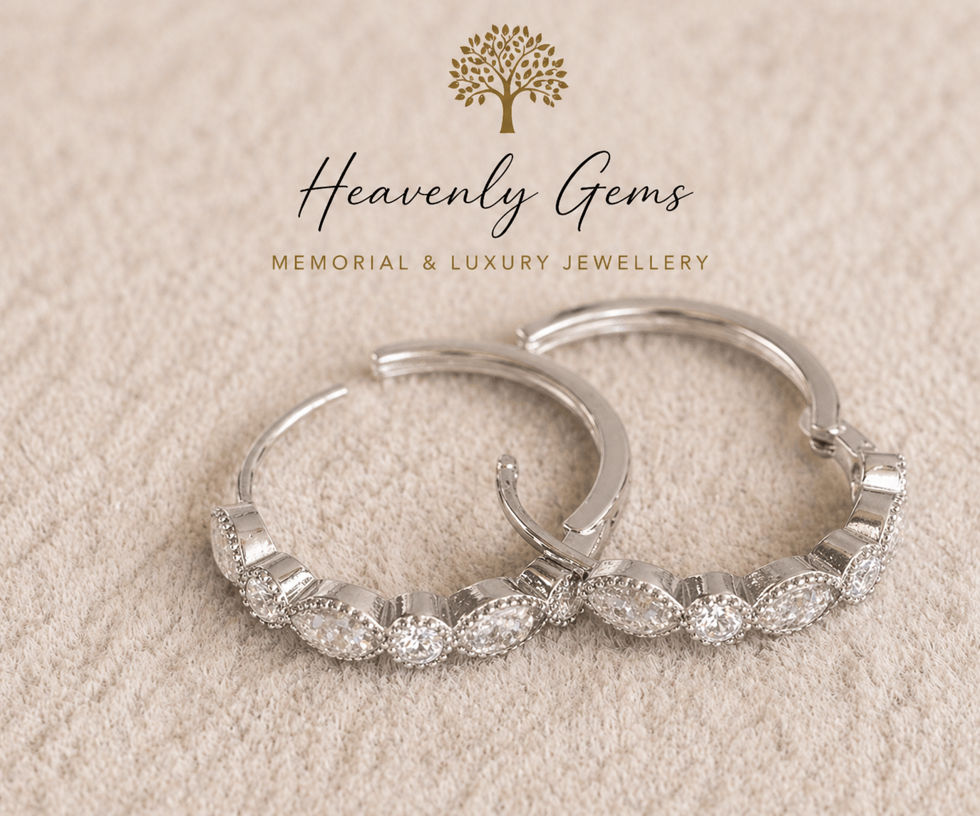 Eternity Memorial Ashes Hoop Earrings UK – Sterling Silver Cremation Jewellery