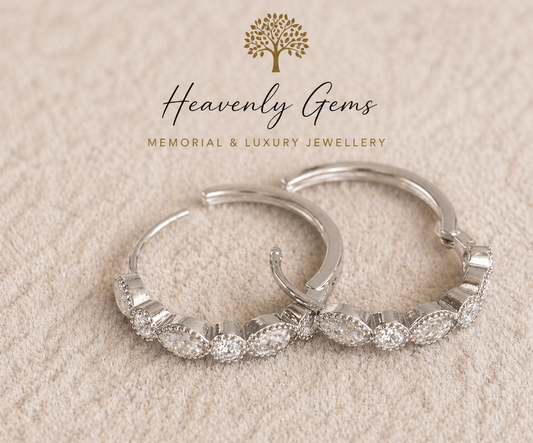 Eternity Memorial Ashes Hoop Earrings UK – Sterling Silver Cremation Jewellery