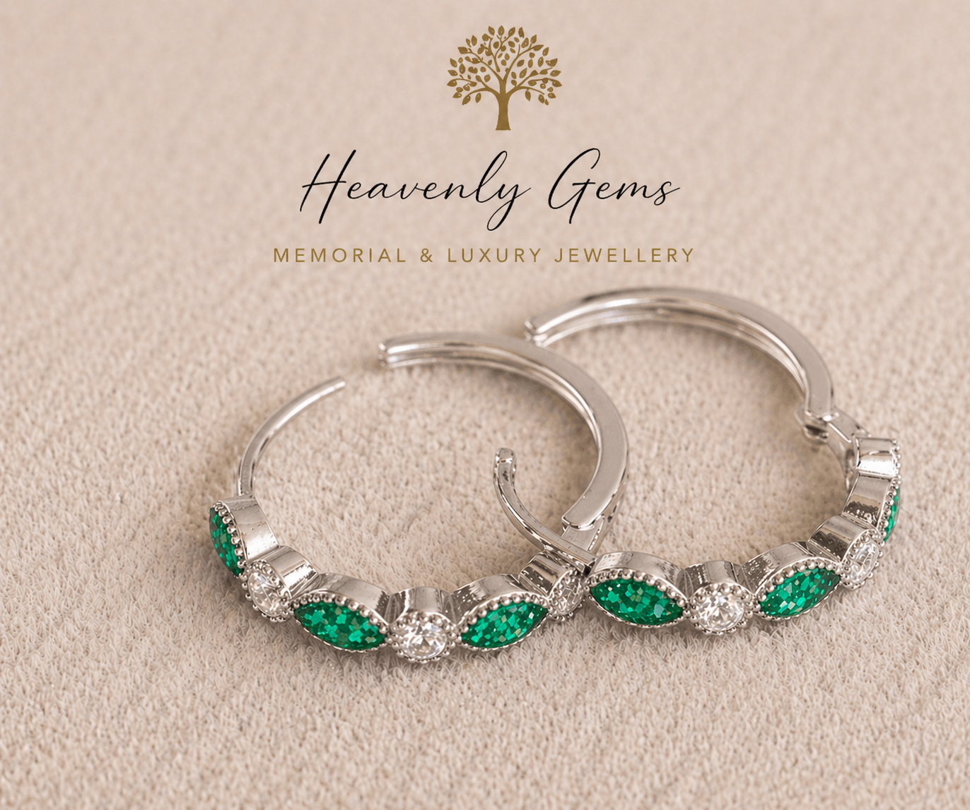 Eternity Memorial Ashes Hoop Earrings UK – Sterling Silver Cremation Jewellery