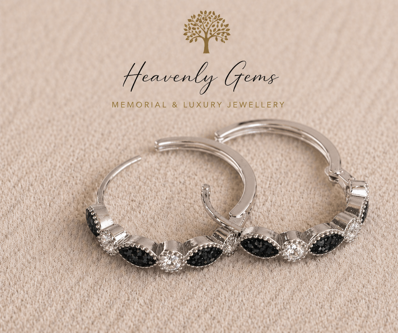 Eternity Memorial Ashes Hoop Earrings UK – Sterling Silver Cremation Jewellery