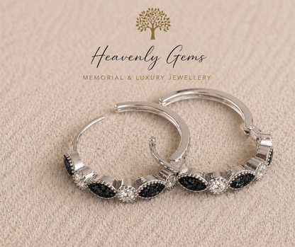 Eternity Memorial Ashes Hoop Earrings UK – Sterling Silver Cremation Jewellery