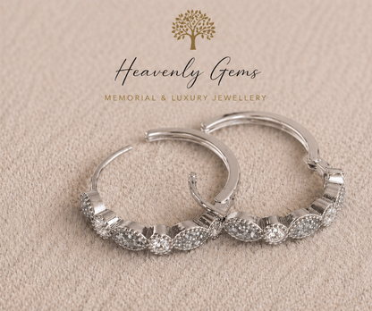 Eternity Memorial Ashes Hoop Earrings UK – Sterling Silver Cremation Jewellery