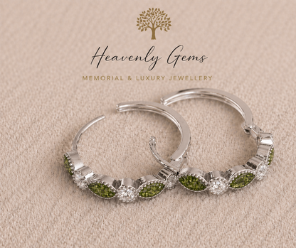 Eternity Memorial Ashes Hoop Earrings UK – Sterling Silver Cremation Jewellery