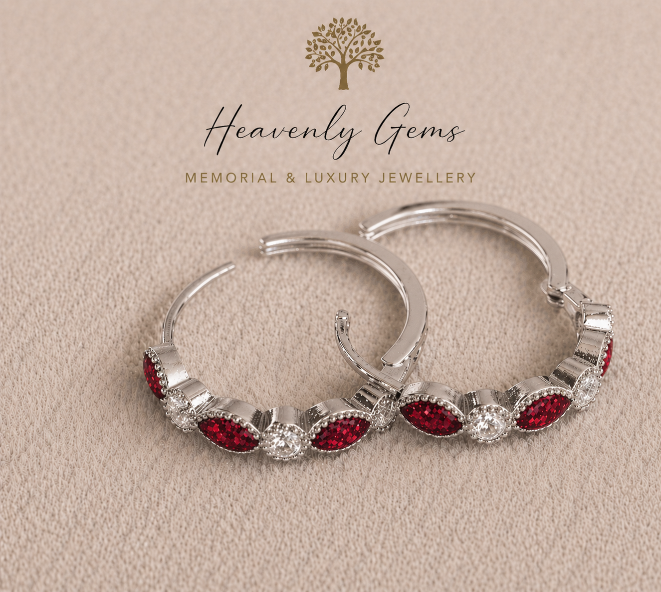 Eternity Memorial Ashes Hoop Earrings UK – Sterling Silver Cremation Jewellery