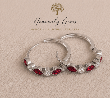 Eternity Memorial Ashes Hoop Earrings UK – Sterling Silver Cremation Jewellery