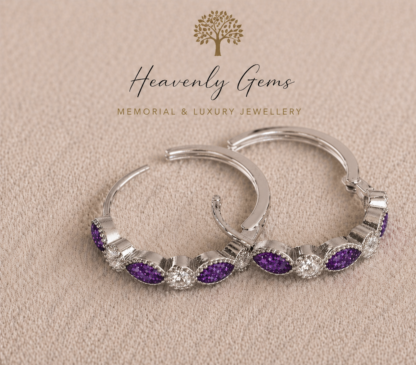 Eternity Memorial Ashes Hoop Earrings UK – Sterling Silver Cremation Jewellery