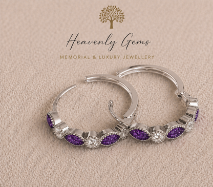 Eternity Memorial Ashes Hoop Earrings UK – Sterling Silver Cremation Jewellery