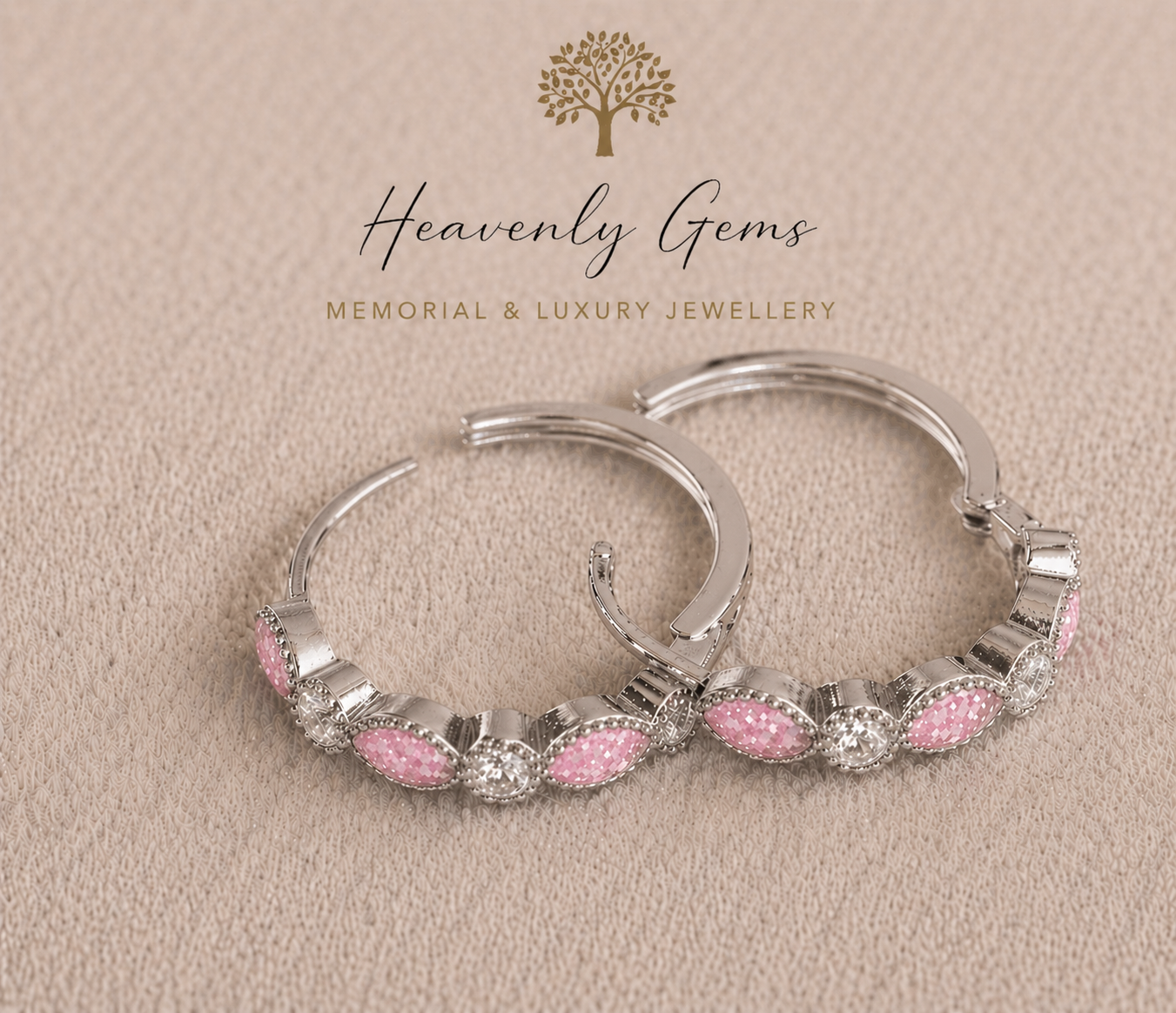 Eternity Memorial Ashes Hoop Earrings UK – Sterling Silver Cremation Jewellery