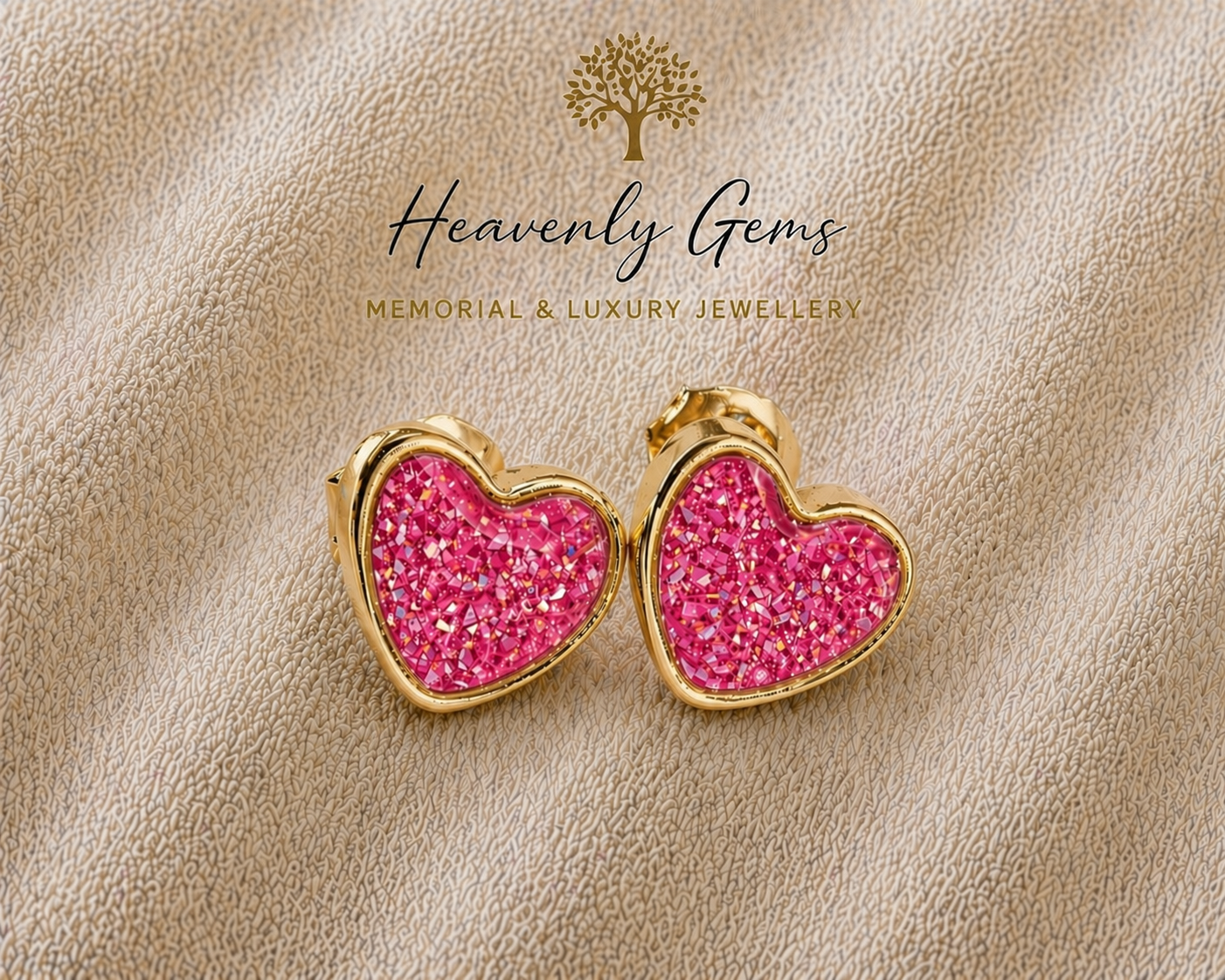 Heart Stud Memorial Ashes Earrings UK – Sterling Silver Cremation Jewellery