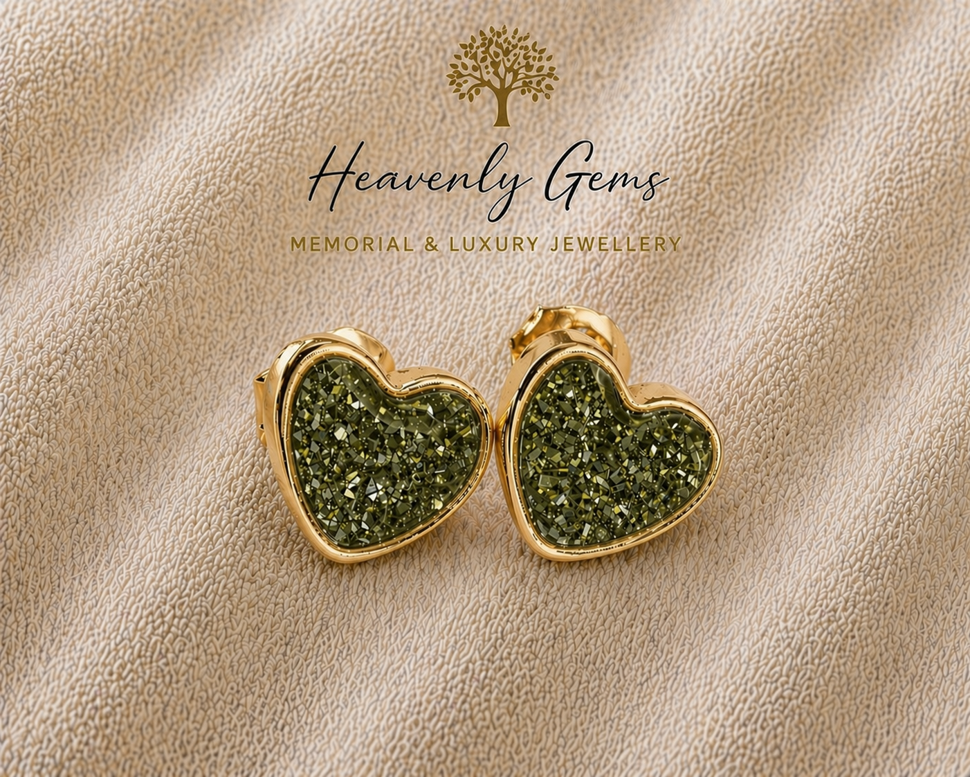 Heart Stud Memorial Ashes Earrings UK – Sterling Silver Cremation Jewellery