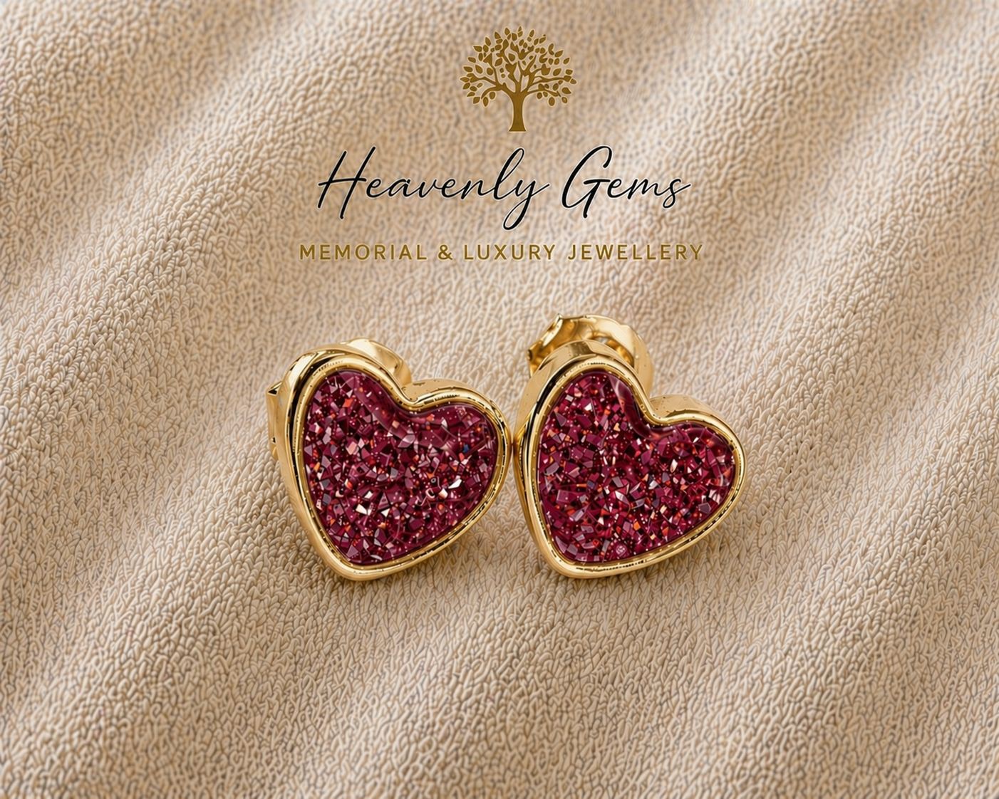 Heart Stud Memorial Ashes Earrings UK – Sterling Silver Cremation Jewellery
