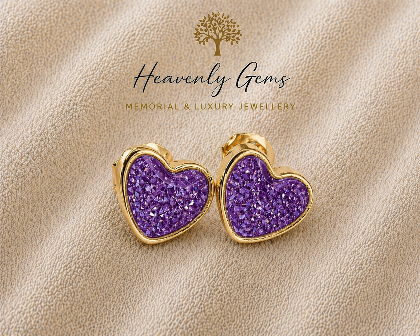 Heart Stud Memorial Ashes Earrings UK – Sterling Silver Cremation Jewellery