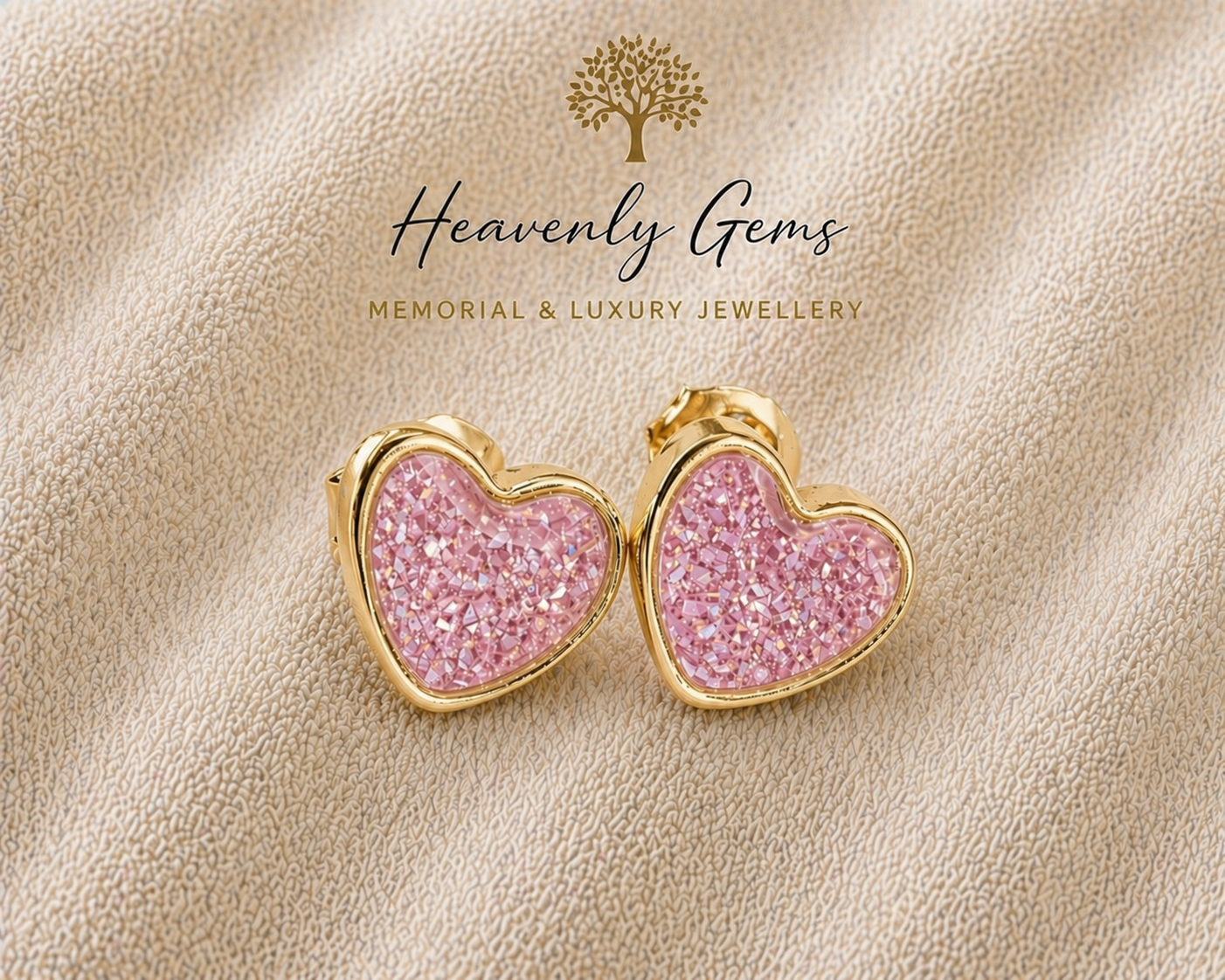 Heart Stud Memorial Ashes Earrings UK – Sterling Silver Cremation Jewellery