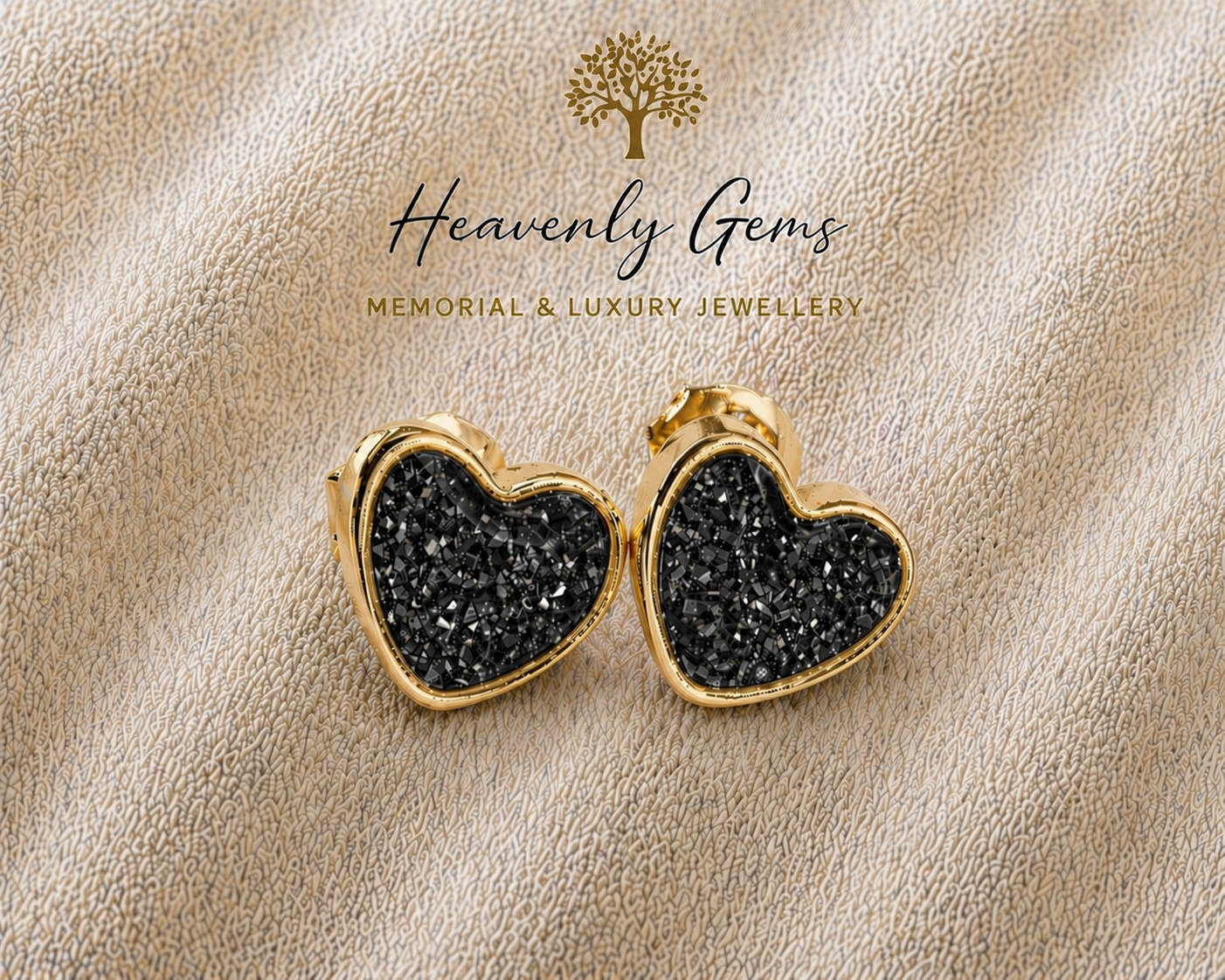 Heart Stud Memorial Ashes Earrings UK – Sterling Silver Cremation Jewellery