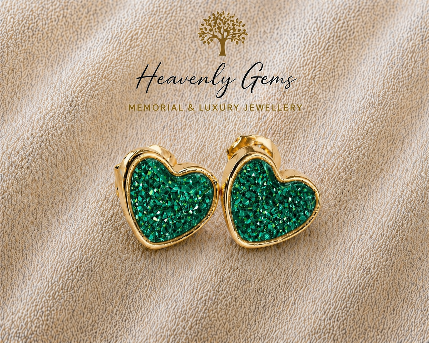 Heart Stud Memorial Ashes Earrings UK – Sterling Silver Cremation Jewellery