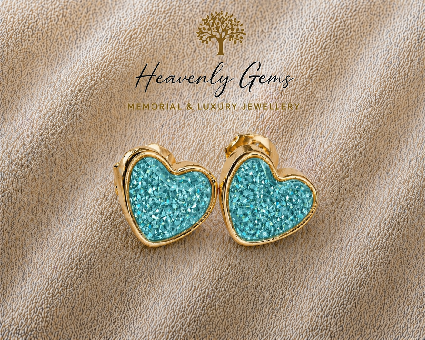 Heart Stud Memorial Ashes Earrings UK – Sterling Silver Cremation Jewellery