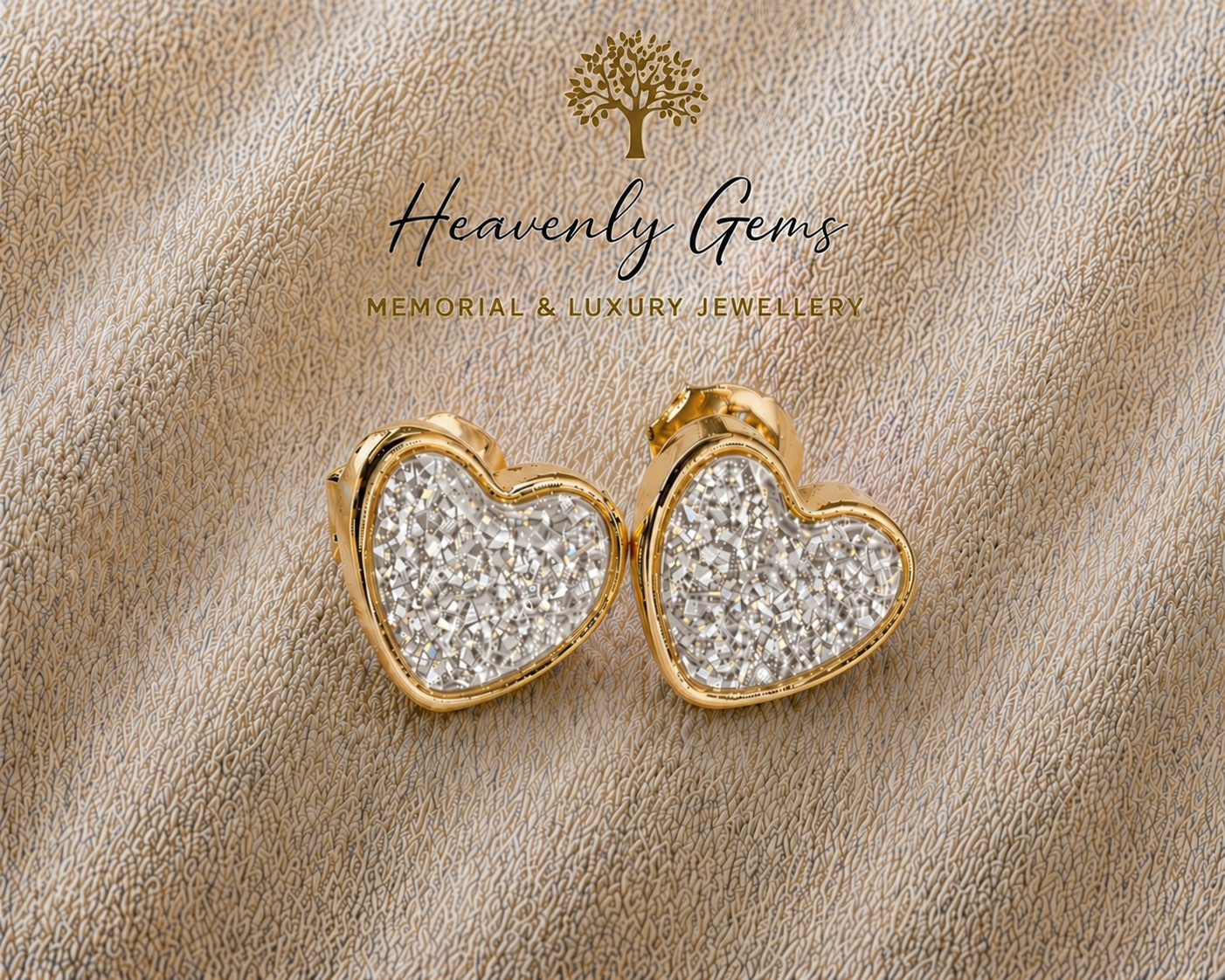Heart Stud Memorial Ashes Earrings UK – Sterling Silver Cremation Jewellery