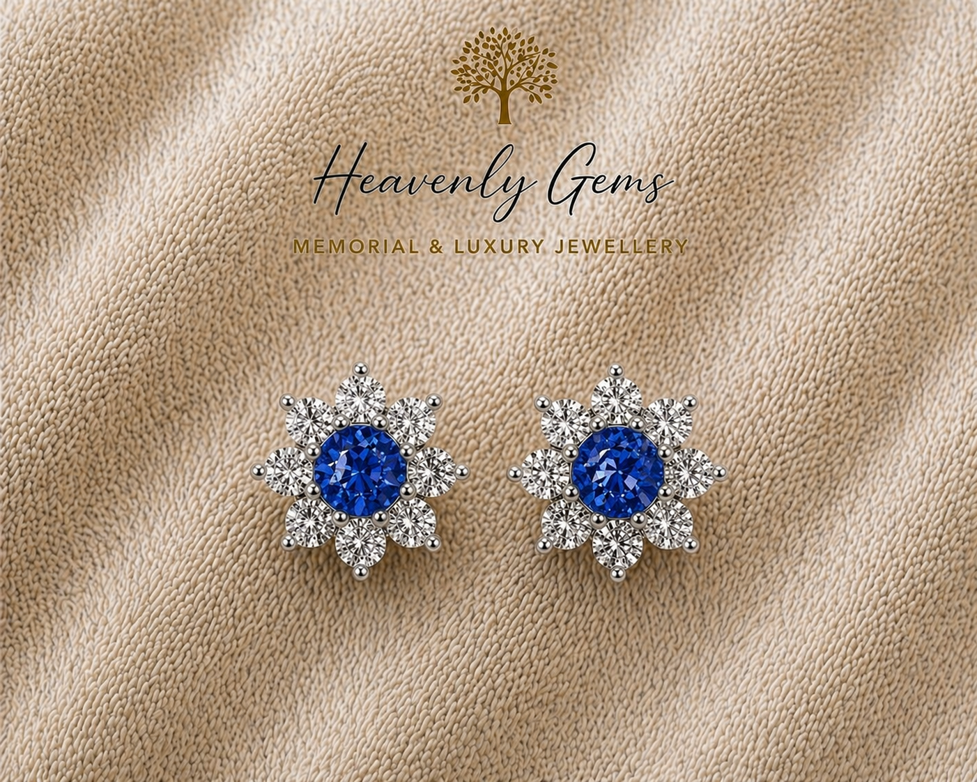 Round Diamanté Memorial Ashes Earrings UK – Sterling Silver Cremation Jewellery