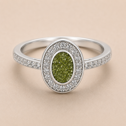 Evelyn Sterling Silver Oval Memorial Ring | Personalised Ashes Ring