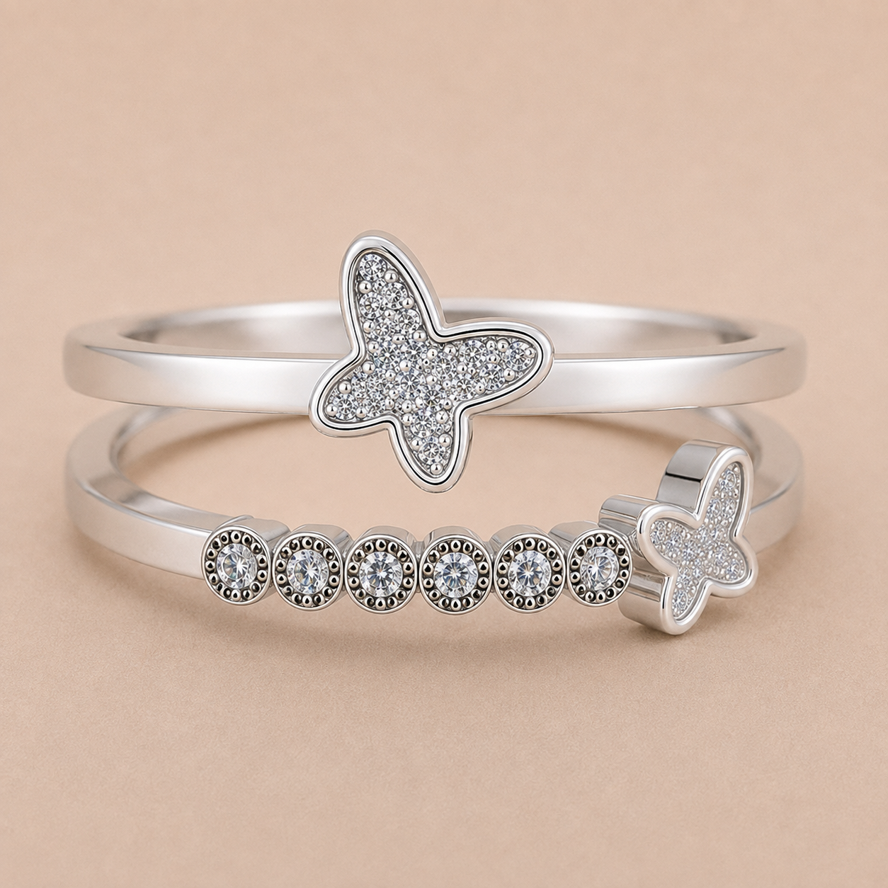 Mariposa Sterling Silver Butterfly Memorial Ring | Personalised Ashes Ring