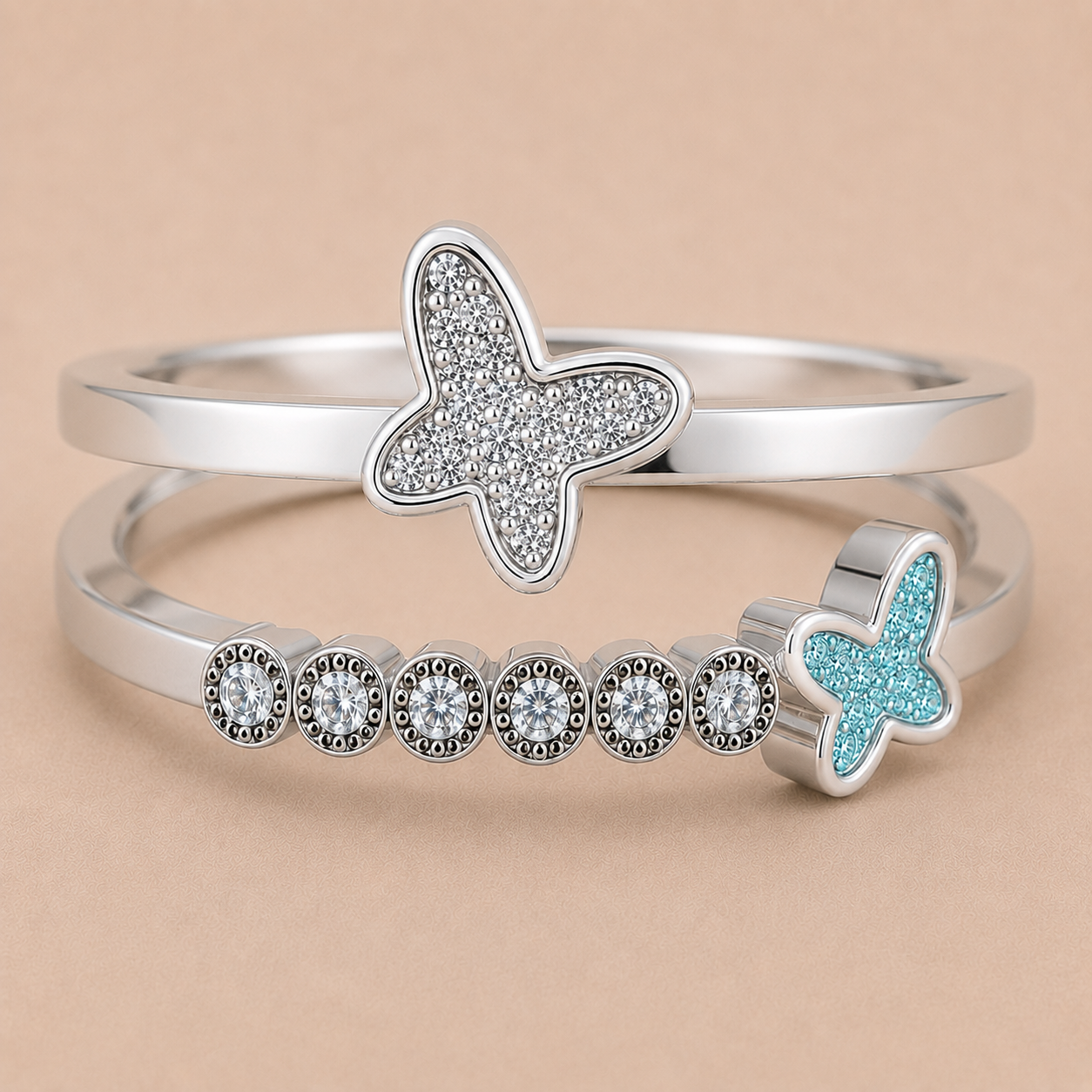 Mariposa Sterling Silver Butterfly Memorial Ring | Personalised Ashes Ring