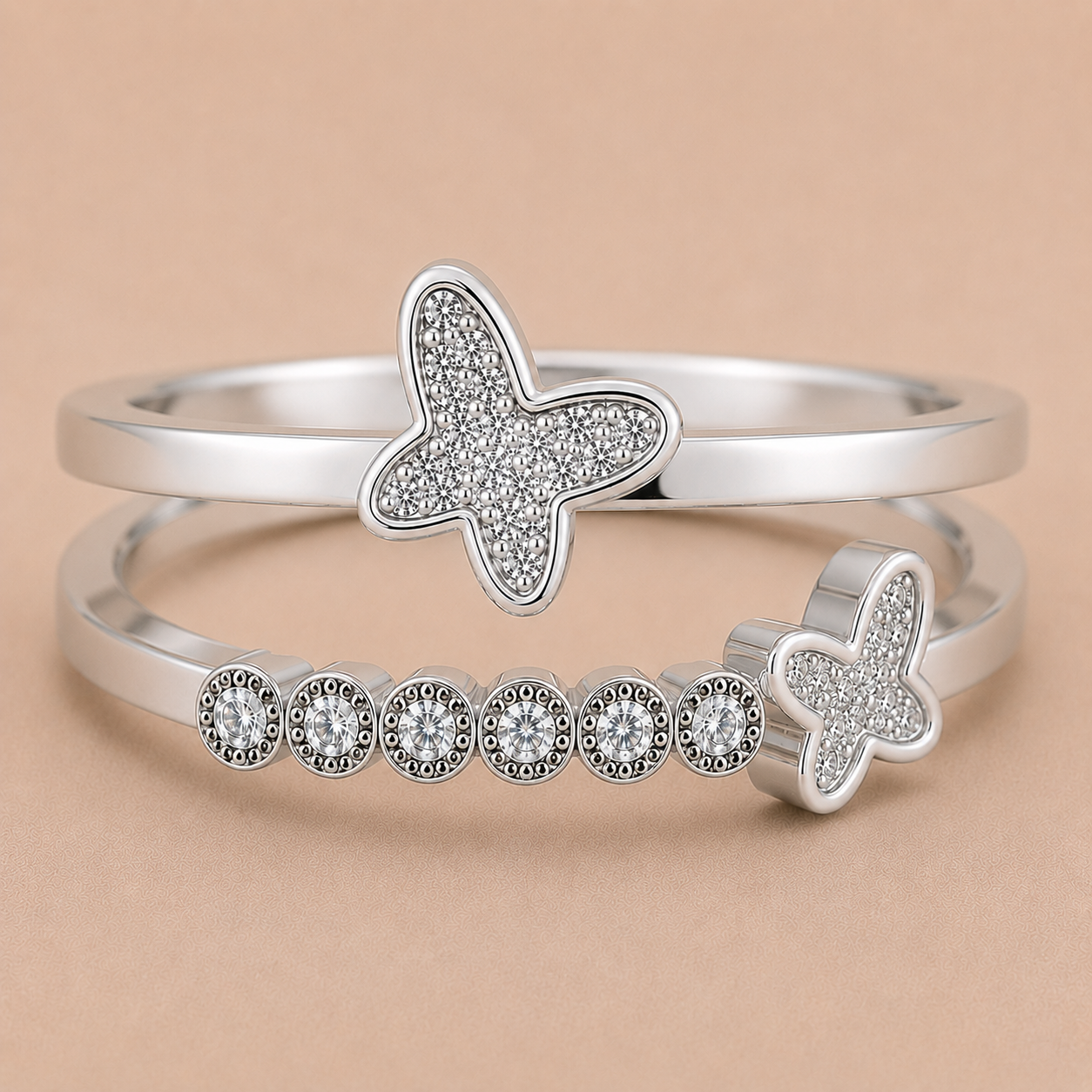 Mariposa Sterling Silver Butterfly Memorial Ring | Personalised Ashes Ring