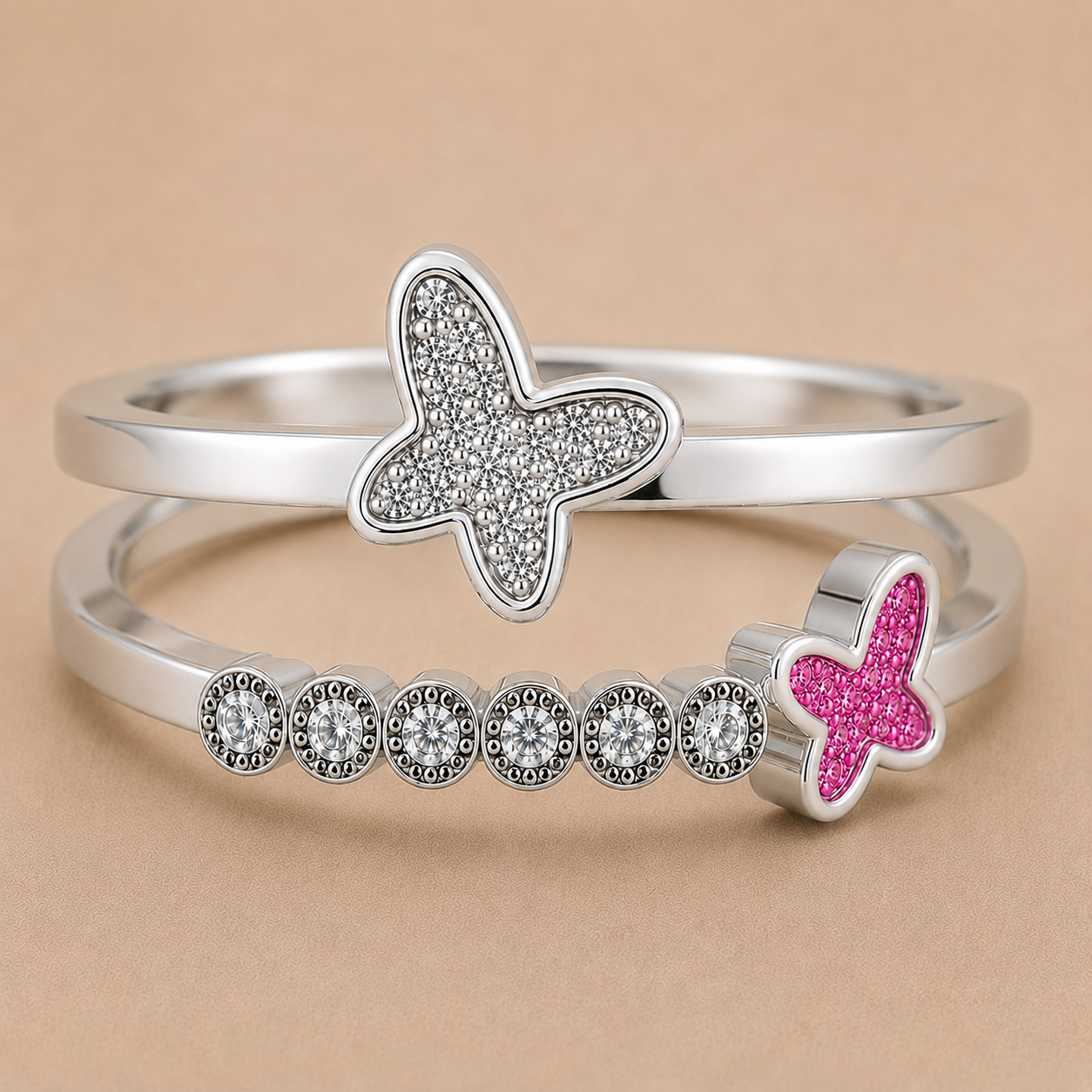 Mariposa Sterling Silver Butterfly Memorial Ring | Personalised Ashes Ring
