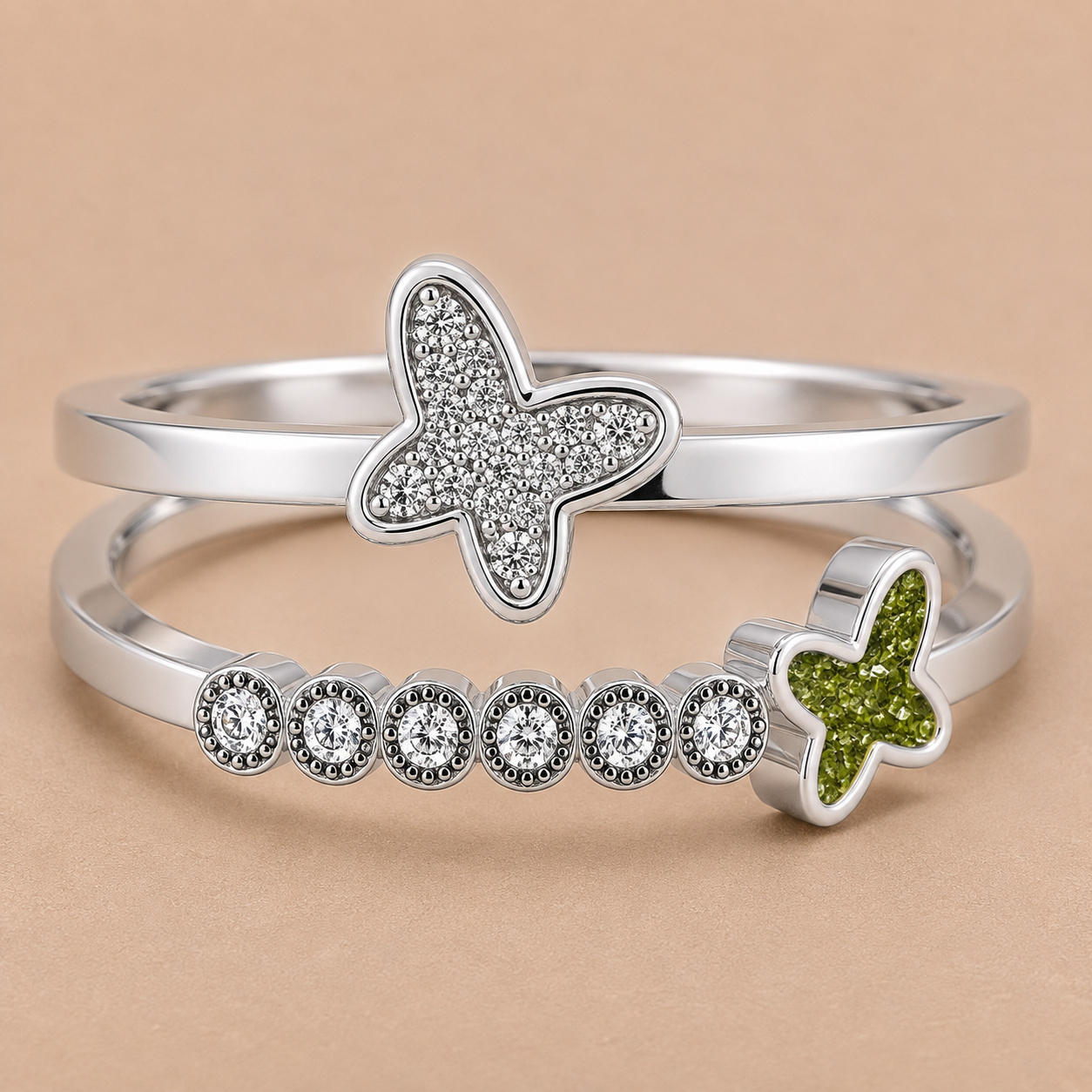 Mariposa Sterling Silver Butterfly Memorial Ring | Personalised Ashes Ring