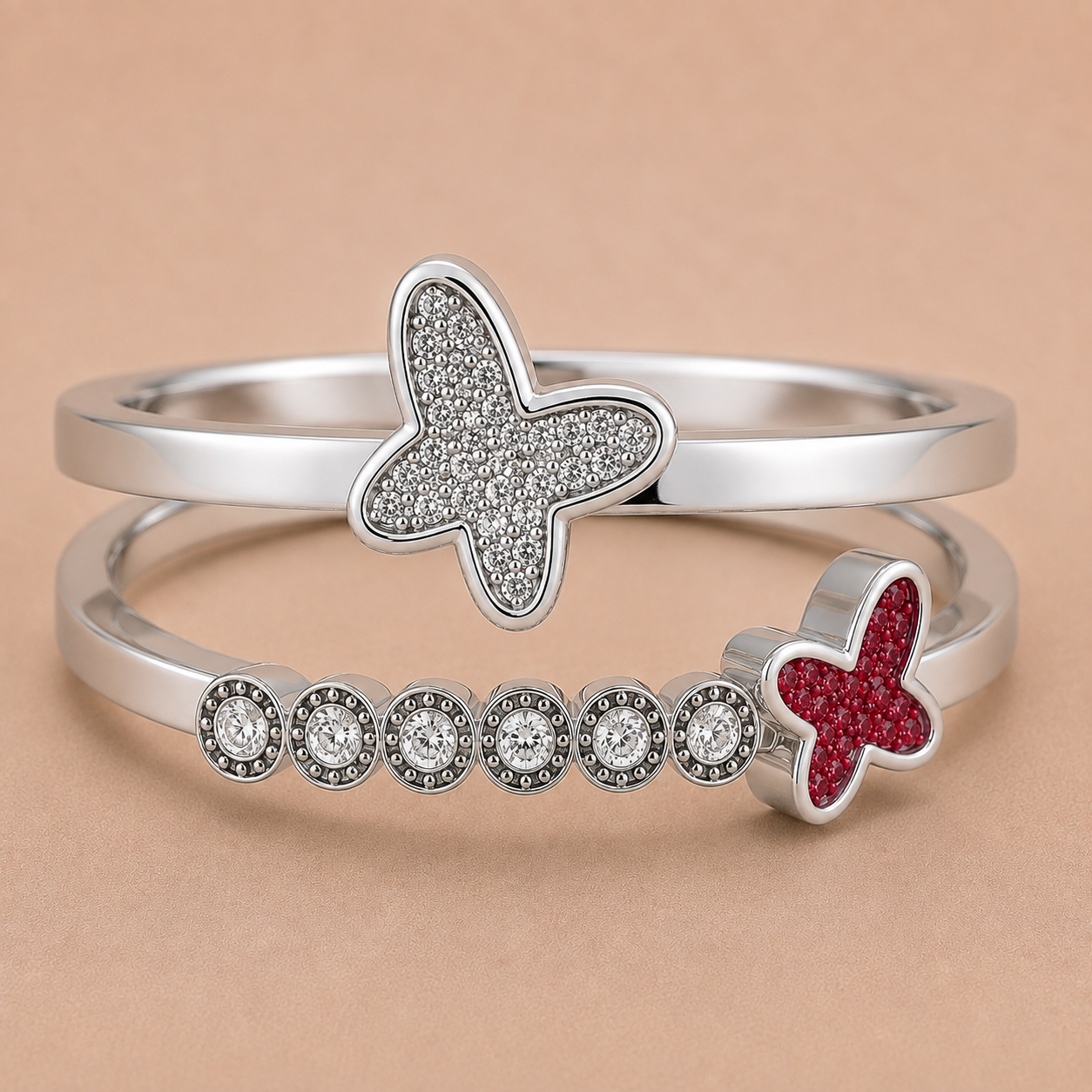Mariposa Sterling Silver Butterfly Memorial Ring | Personalised Ashes Ring