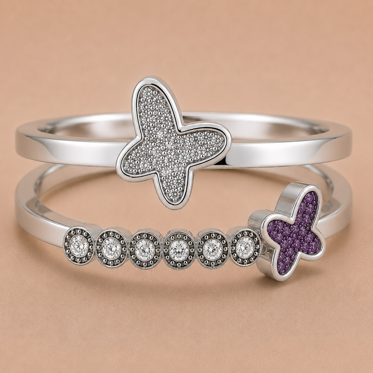 Mariposa Sterling Silver Butterfly Memorial Ring | Personalised Ashes Ring