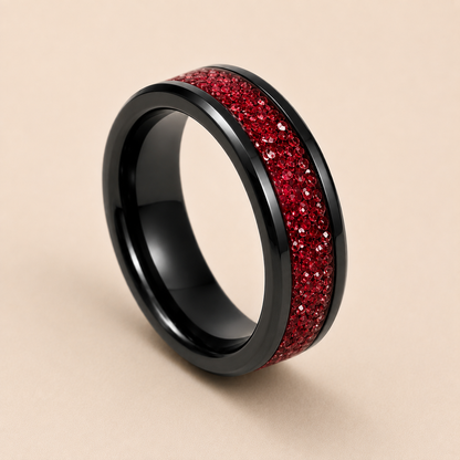 Black Ceramic Memorial Ring 6mm | Personalised Ashes Ring