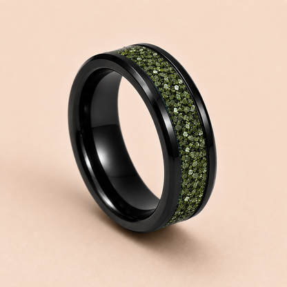 Black Ceramic Memorial Ring 6mm | Personalised Ashes Ring