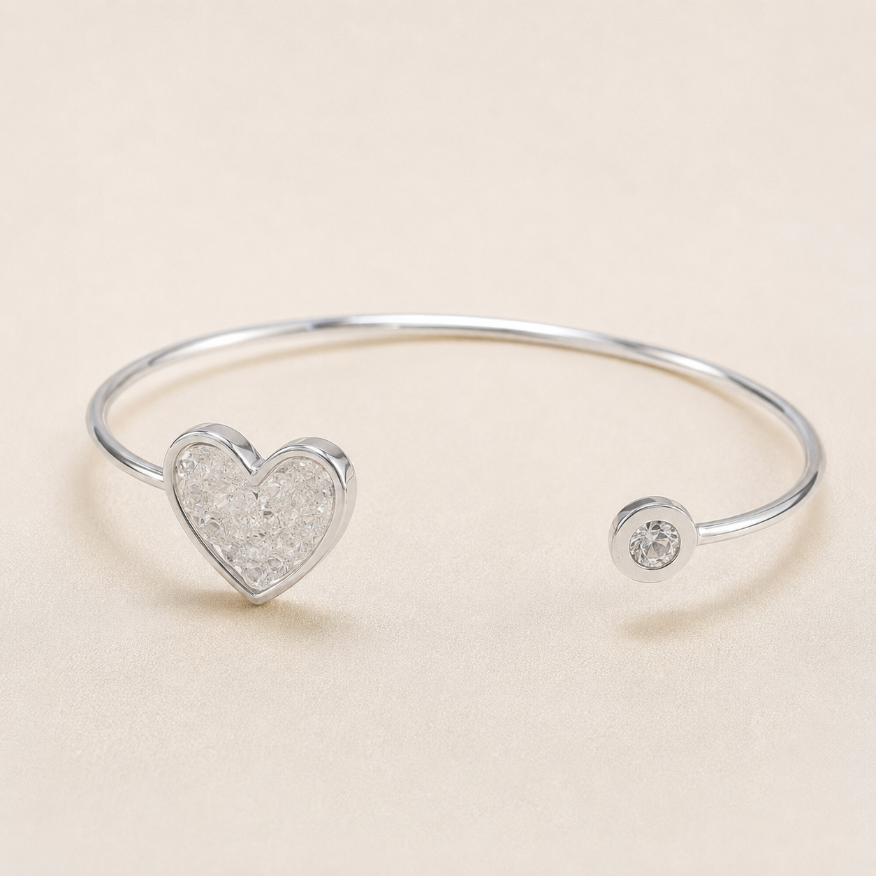 Sienna Sterling Silver Heart Memorial Bangle