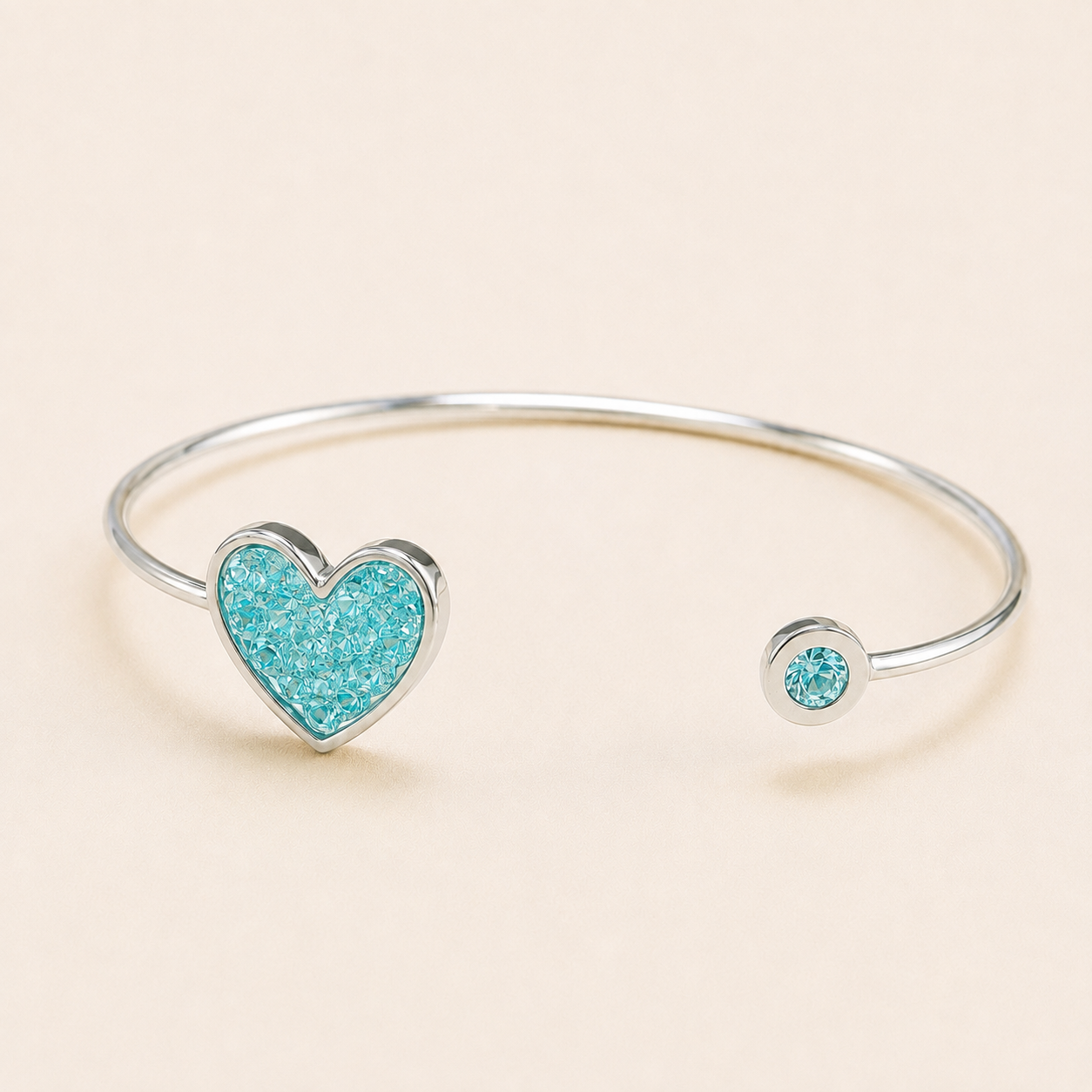 Sienna Sterling Silver Heart Memorial Bangle