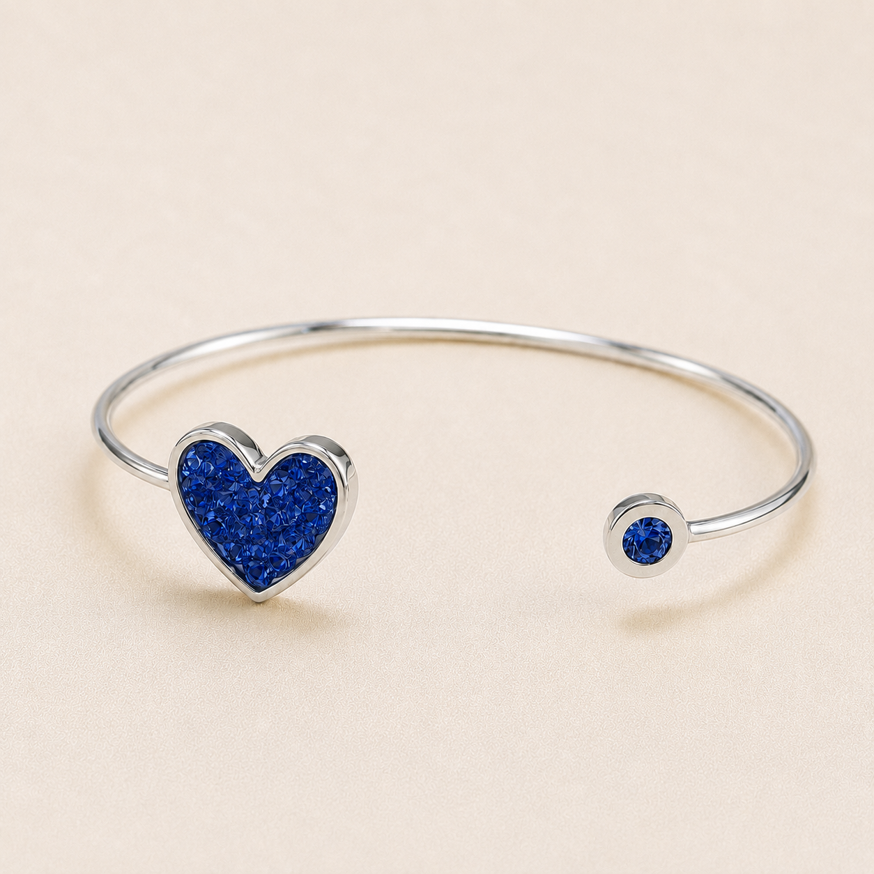 Sienna Sterling Silver Heart Memorial Bangle