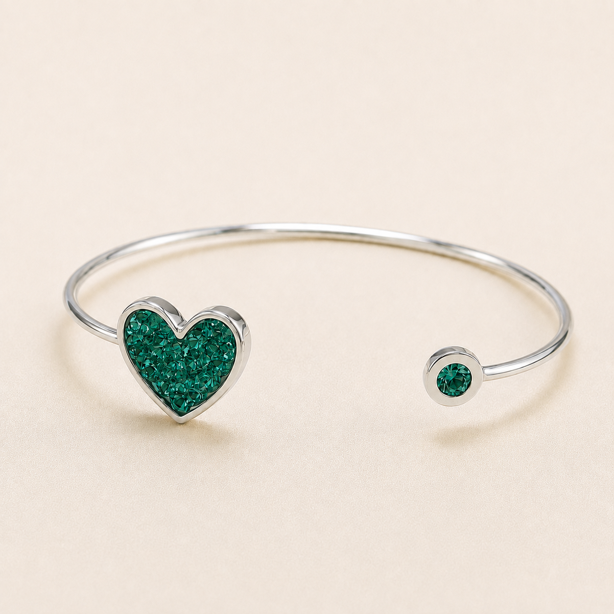 Sienna Sterling Silver Heart Memorial Bangle