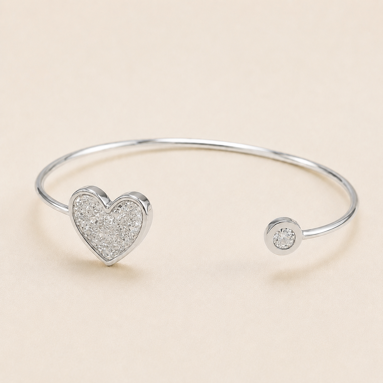 Sienna Sterling Silver Heart Memorial Bangle