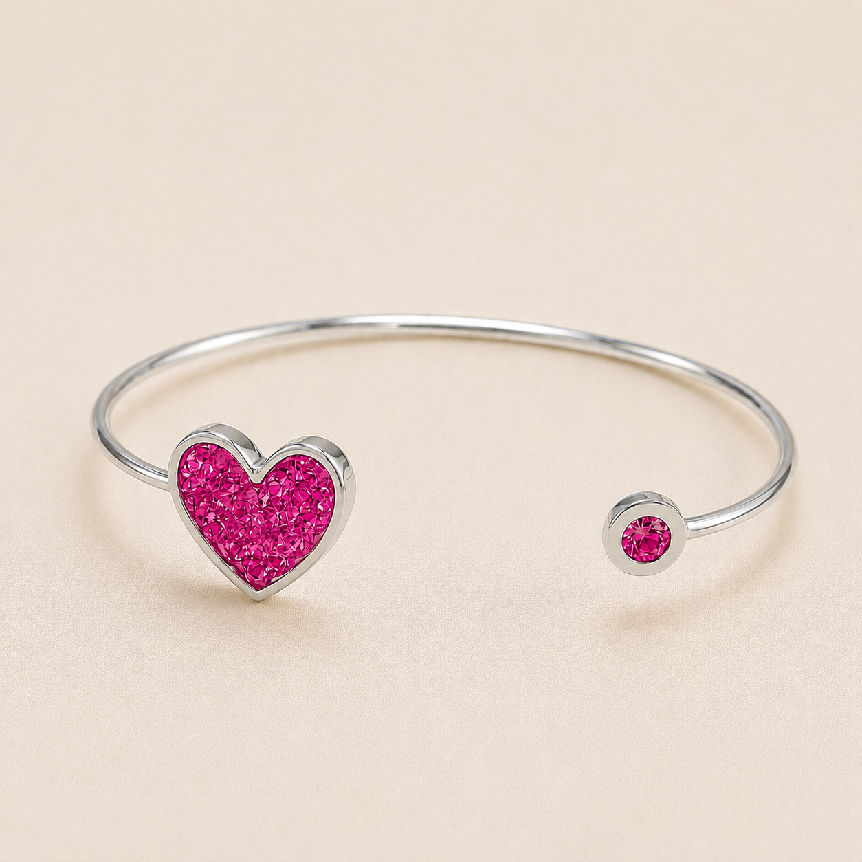 Sienna Sterling Silver Heart Memorial Bangle