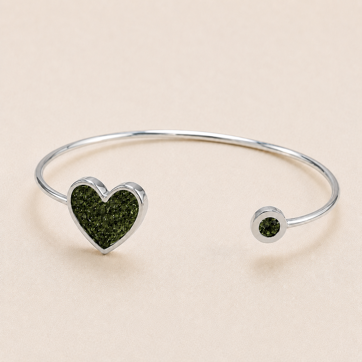 Sienna Sterling Silver Heart Memorial Bangle