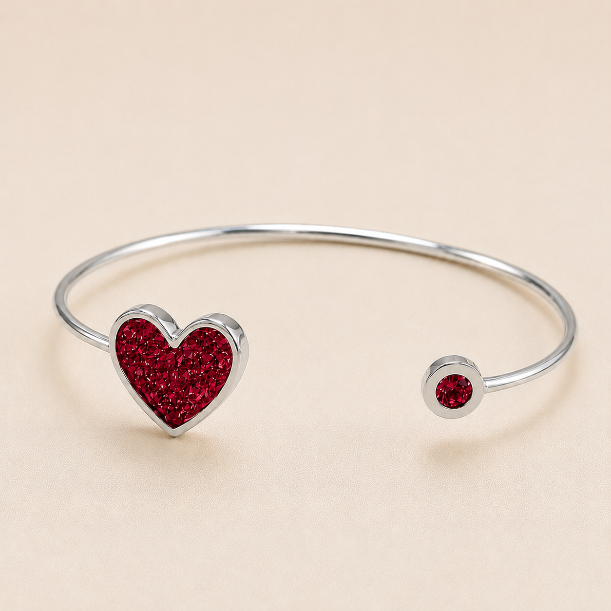 Sienna Sterling Silver Heart Memorial Bangle