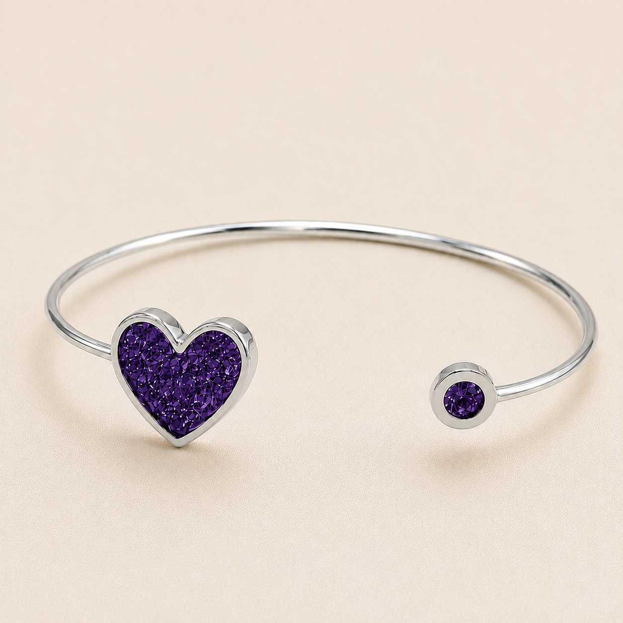 Sienna Sterling Silver Heart Memorial Bangle