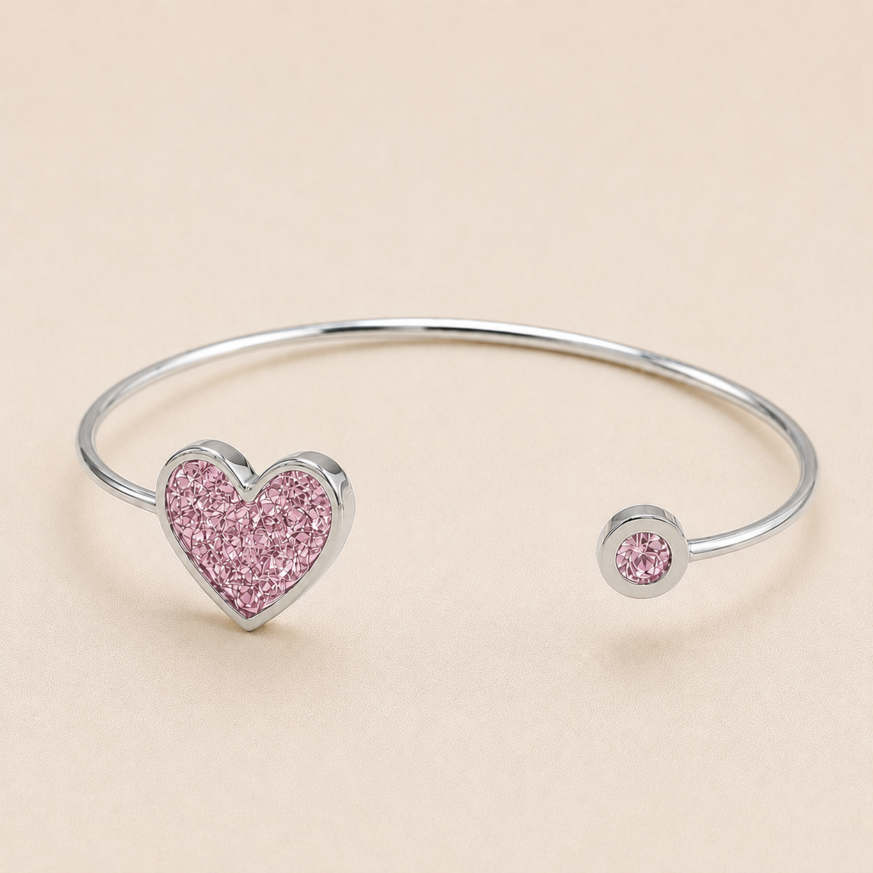 Sienna Sterling Silver Heart Memorial Bangle