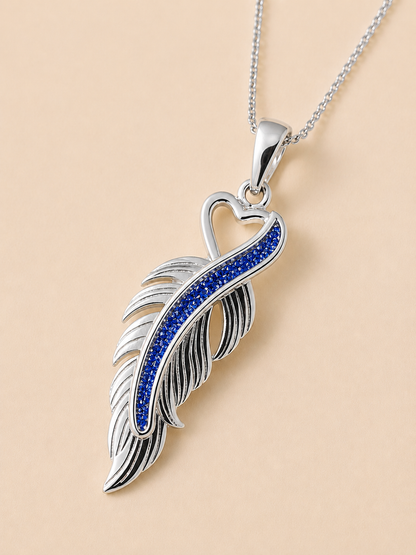 Grace Sterling Silver Feather Memorial Necklace