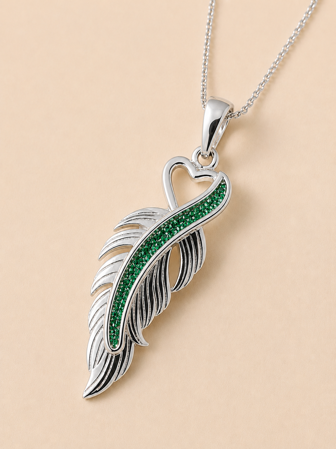 Grace Sterling Silver Feather Memorial Necklace