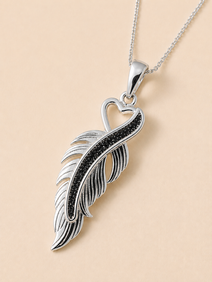Grace Sterling Silver Feather Memorial Necklace
