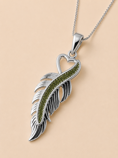 Grace Sterling Silver Feather Memorial Necklace